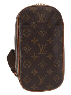 Authentic LOUIS VUITTON Monogram Pochette Gange Shoulder Bag M51870 LV